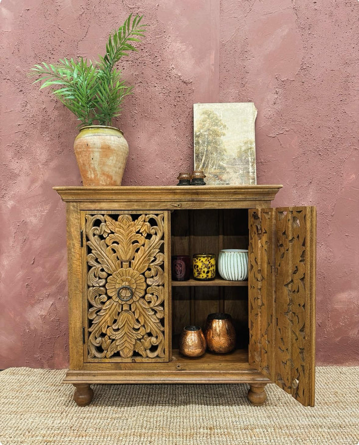 Exquisite Hand-Carved Mango Wood Sideboard - (KHSD87N)