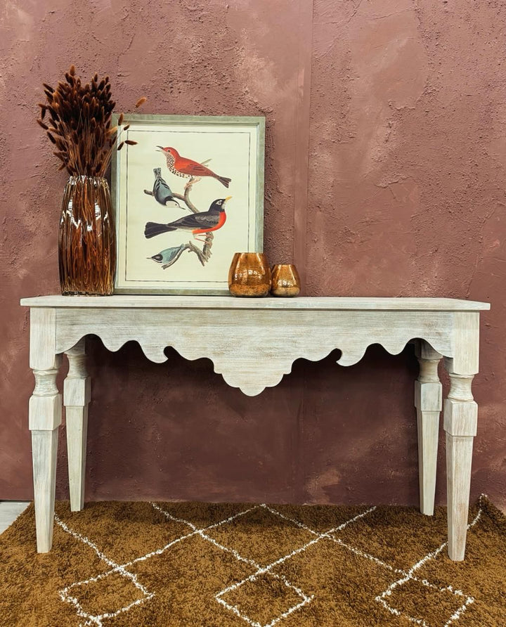 Hand Carved Mango Wood Console Table