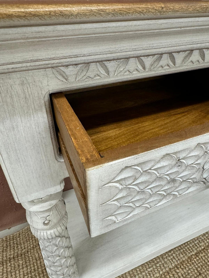 Two Drawer Console Table made from Natural Mango Wood