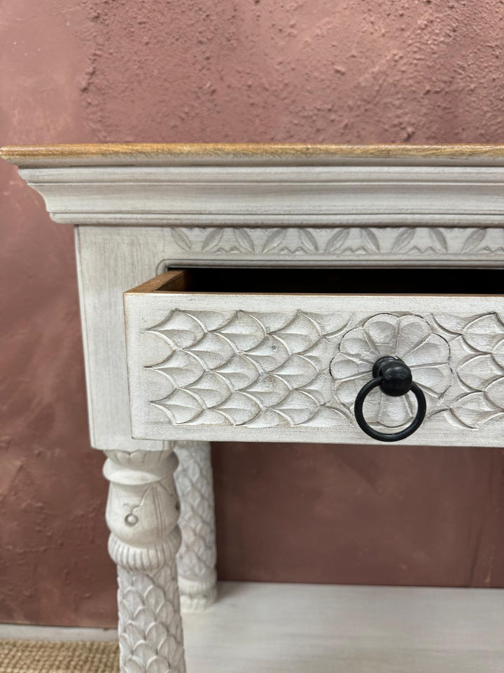 Two Drawer Console Table made from Natural Mango Wood