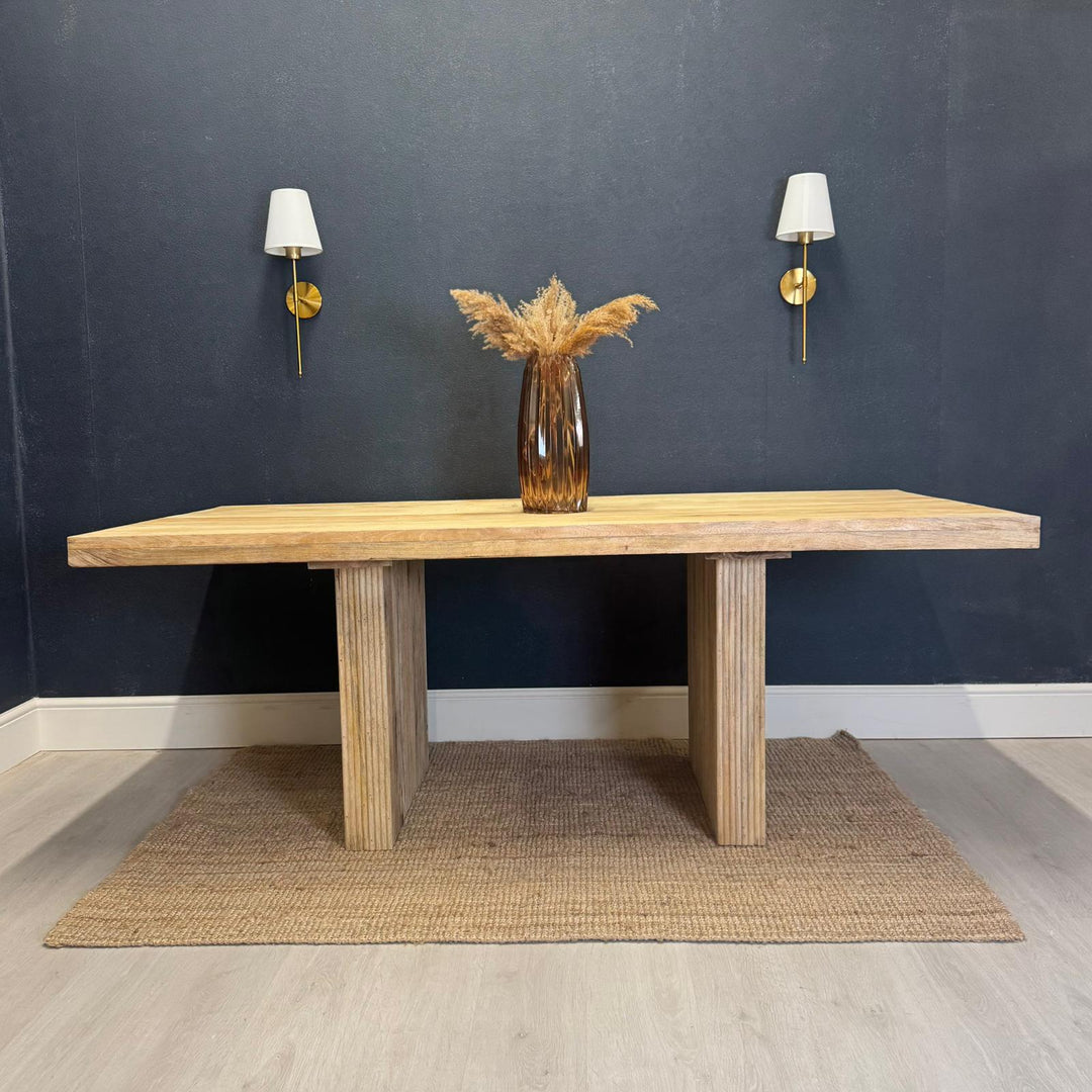 Mango Wood Dining Table – Sandblasted Sunbleached Finish