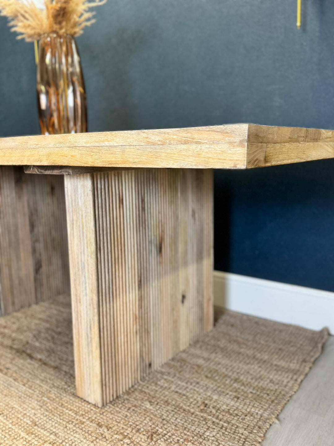 Mango Wood Dining Table – Sandblasted Sunbleached Finish