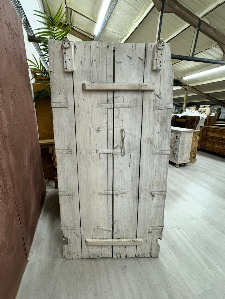 Vintage Reclaimed Indian Hand-Painted Wooden Door – Intricate Artisan Floral Patterns