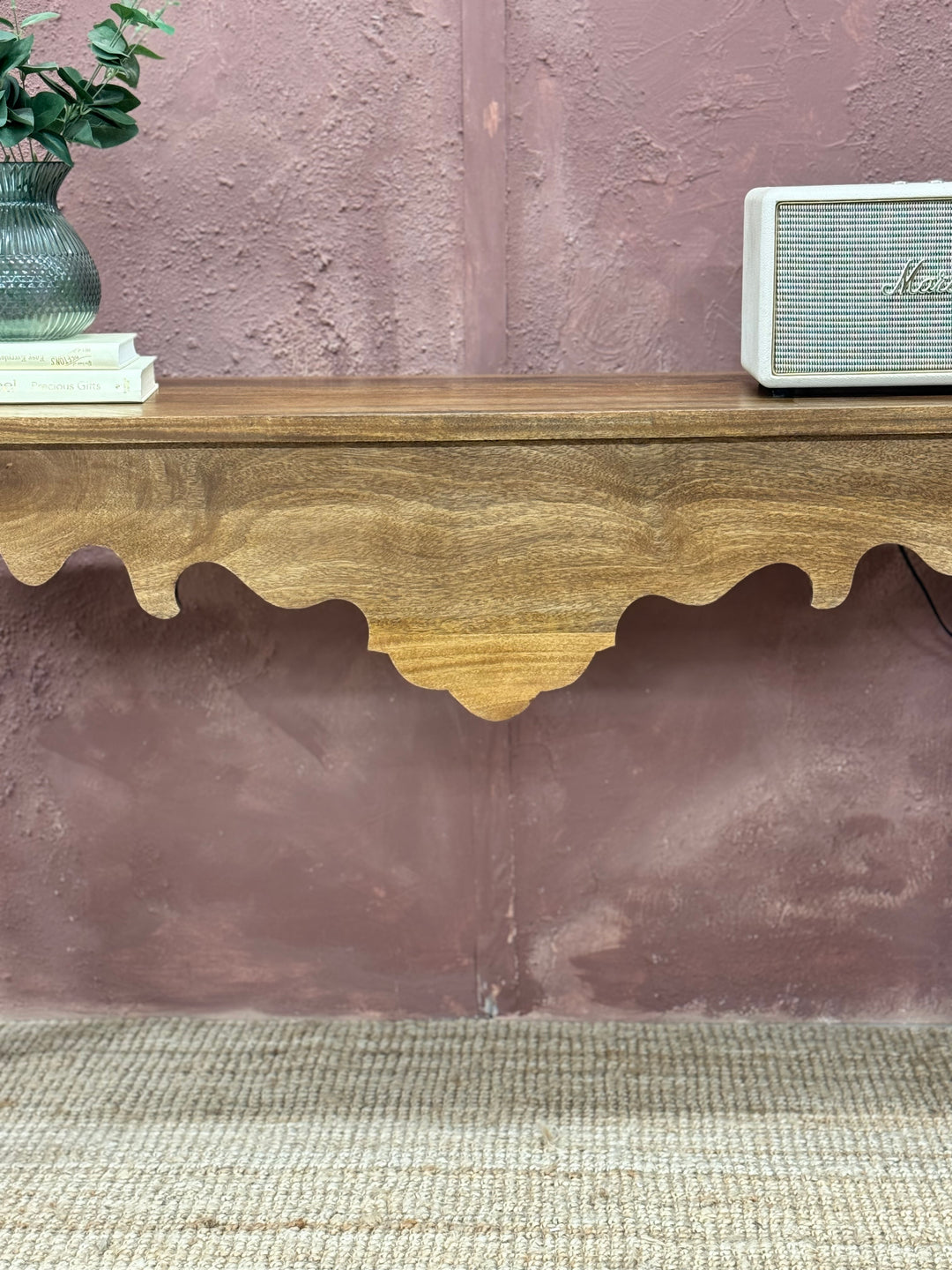 Hand Carved Mango Wood Console Table