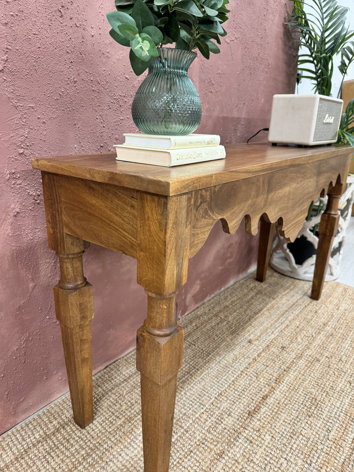 Hand Carved Mango Wood Console Table