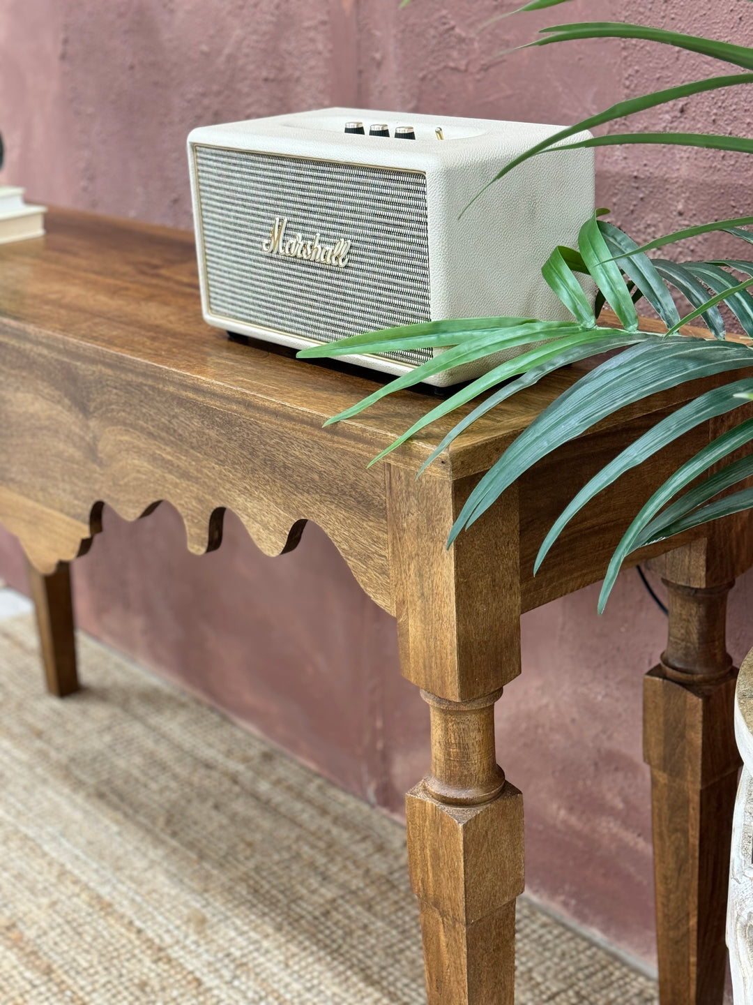 Hand Carved Mango Wood Console Table