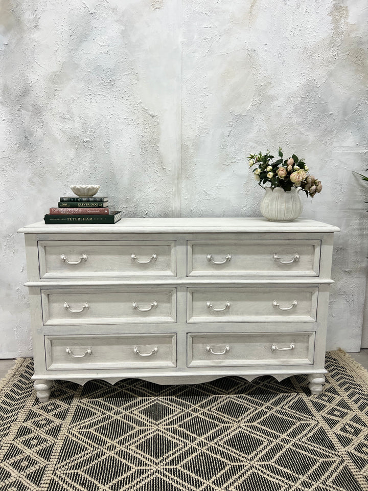Lightly Painted Large Chest of Drawers