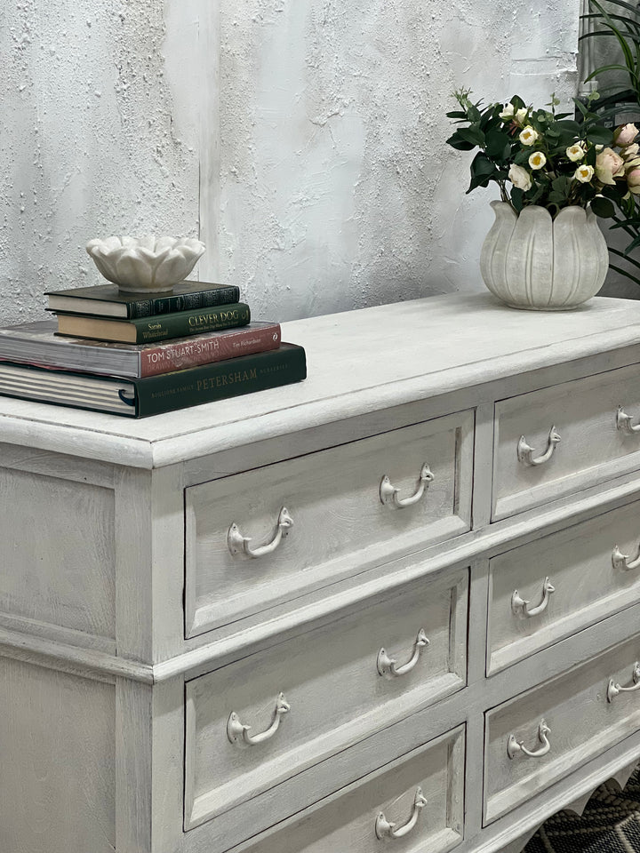 Lightly Painted Large Chest of Drawers