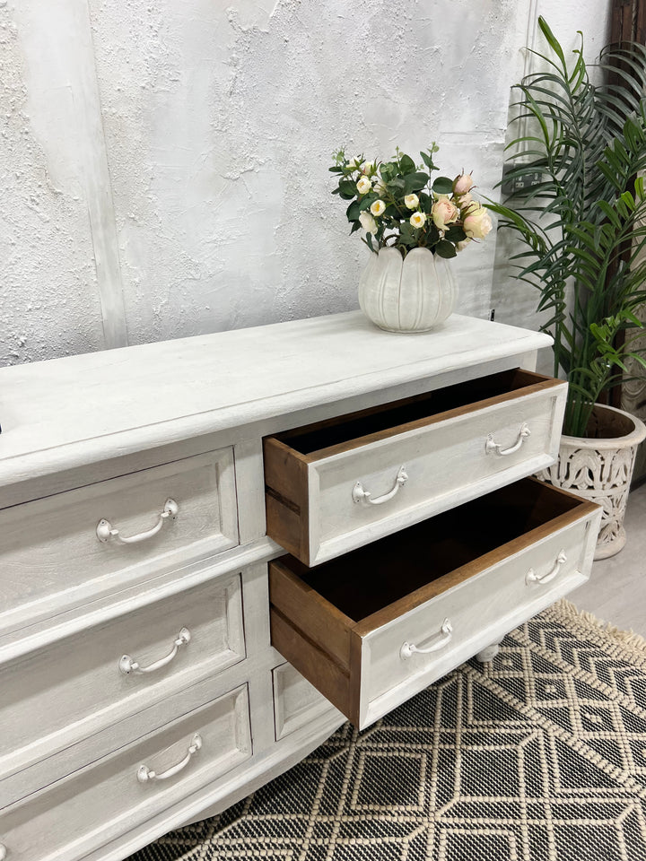 Lightly Painted Large Chest of Drawers