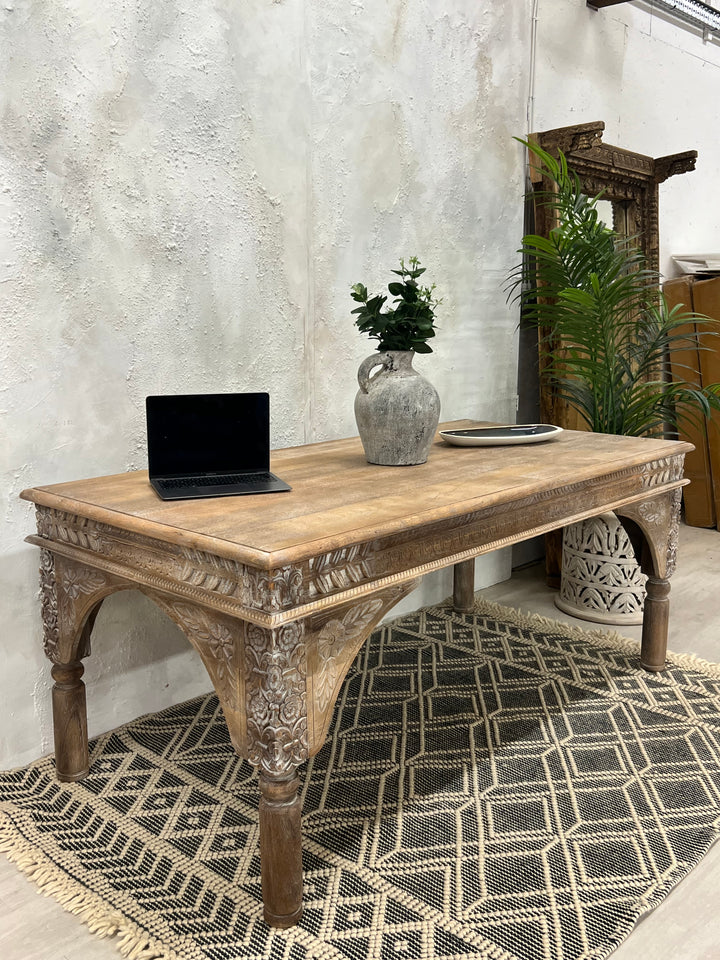 Natural Hand Carved Indian Table / Desk