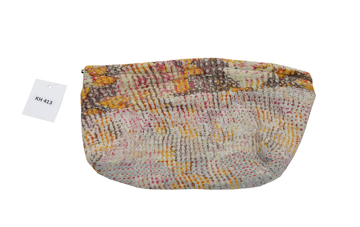 Small Wash Bag – Soft Citrus with Blush Threading