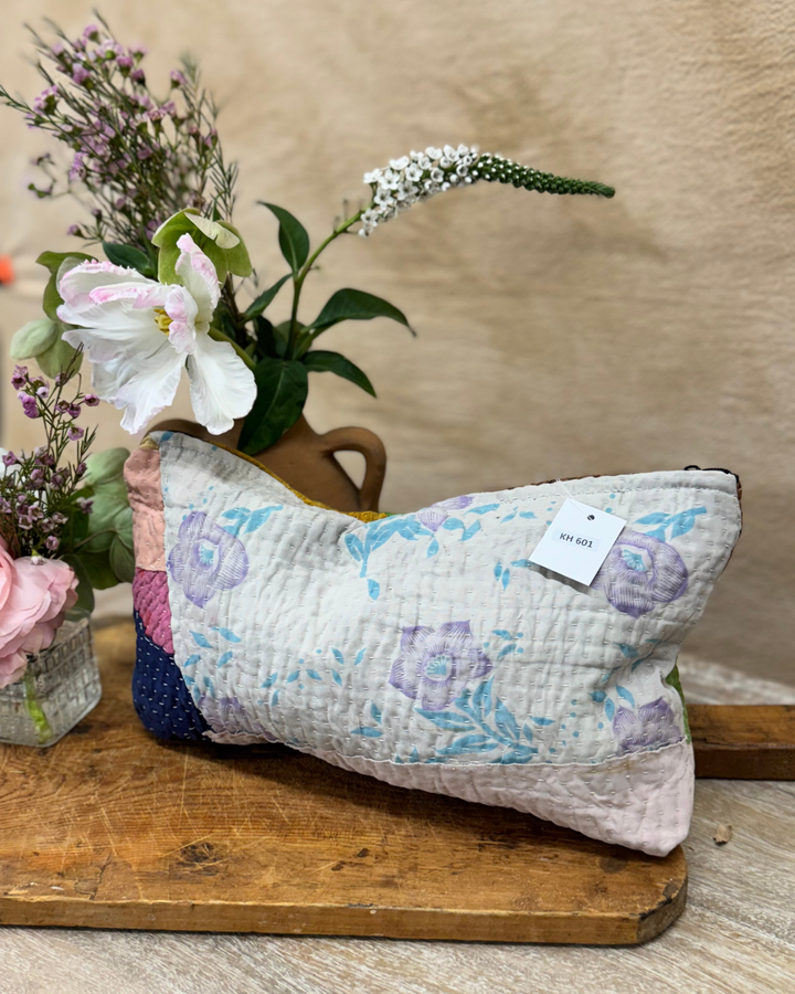 Large Wash Bag – Hand-Embroidered Vintage Sari Patchwork