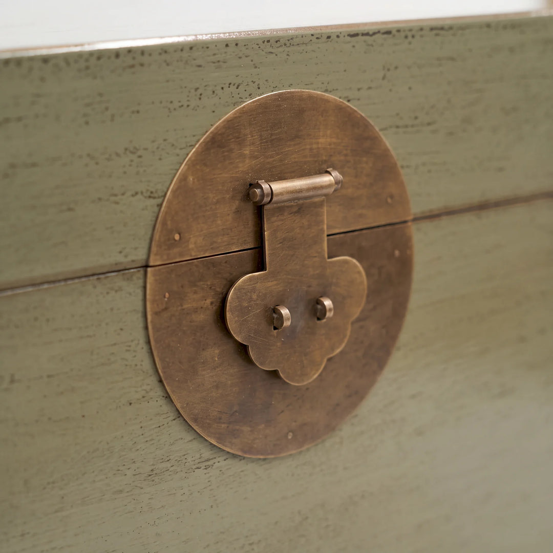 Sage Green Lacquered Pine Storage Box
