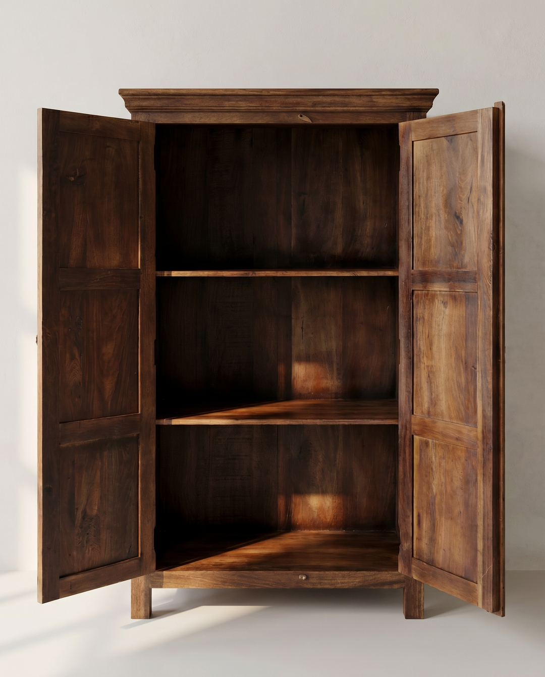 Hand-Painted Blue Mango Wood Armoire