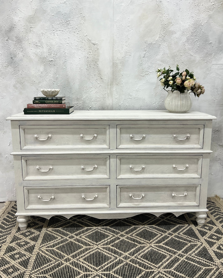 Lightly Painted Large Chest of Drawers