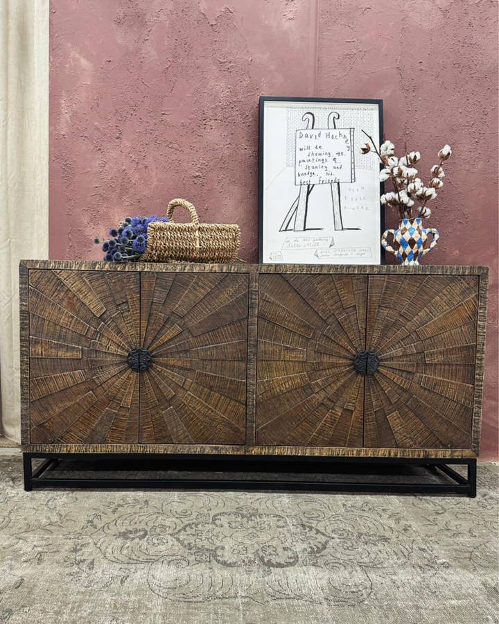 Mumbai Mango Wood Four-Door Sideboard - (KHSD122/3)