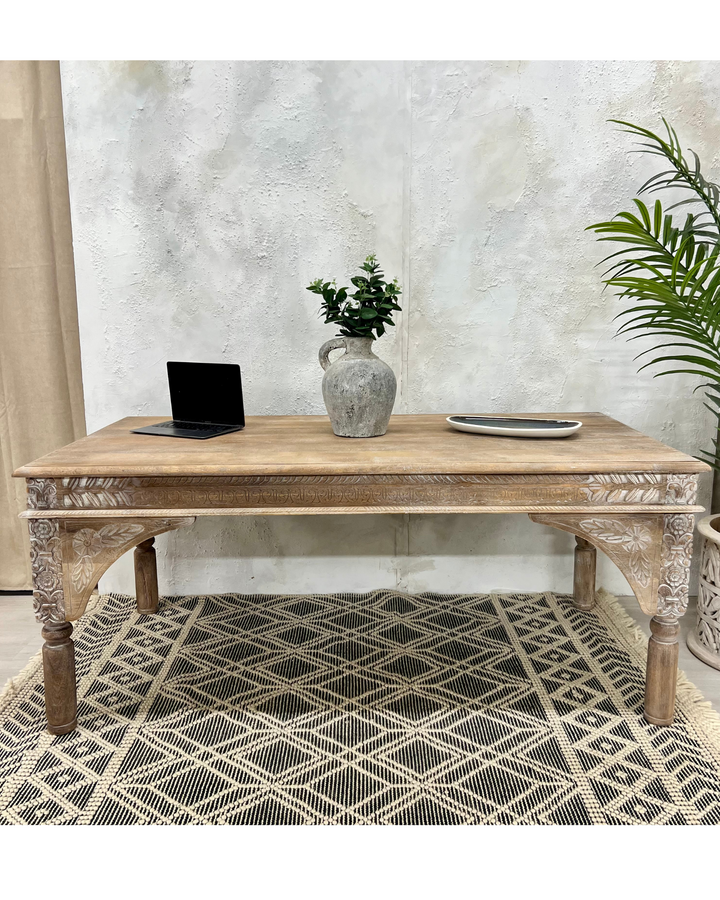 Natural Hand Carved Indian Table / Desk