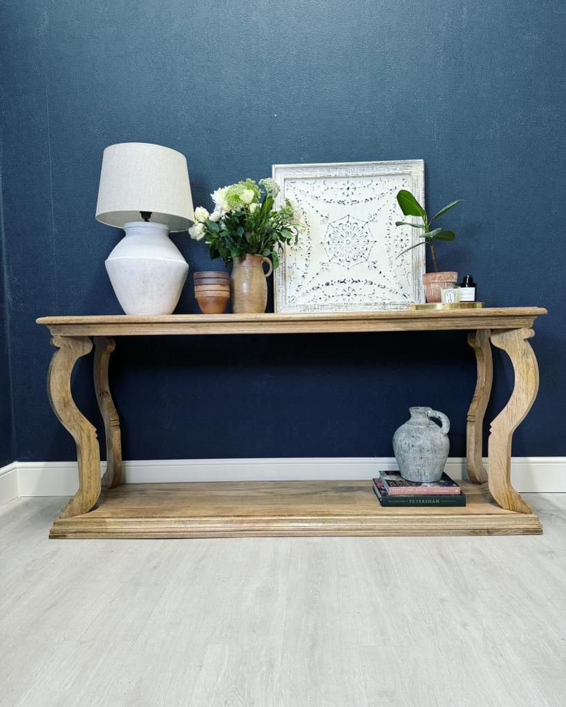 Tall Curved Leg Console Table