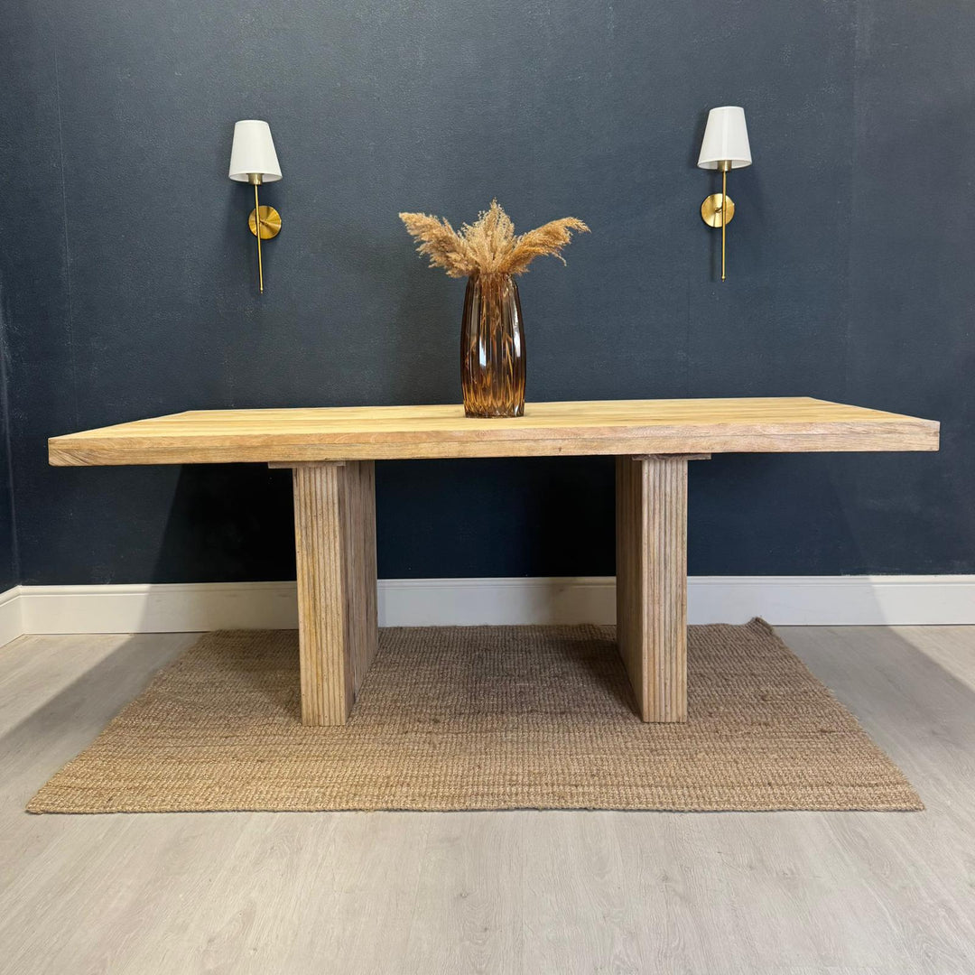 Mango Wood Dining Table – Sandblasted Sunbleached Finish