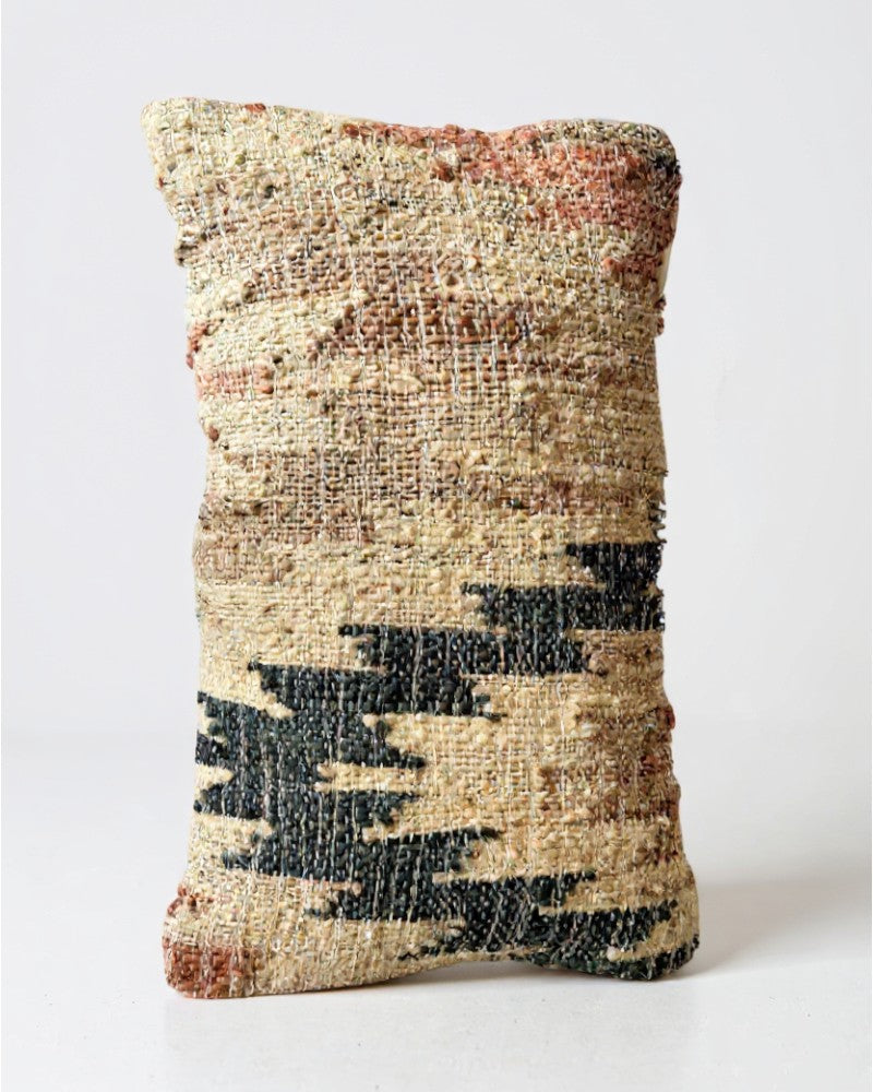 Jute Punja Hand-Woven Cushion Cover – Natural & Charcoal, 35 x 60cm