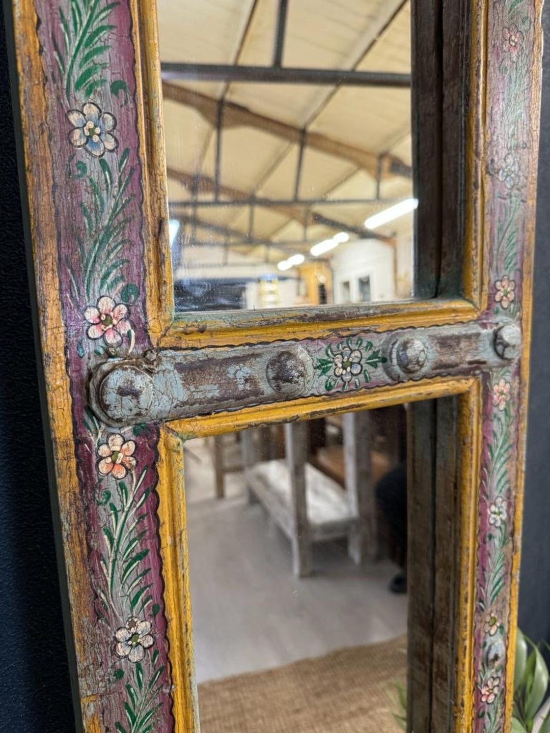 Vintage Indian Painted Mirror